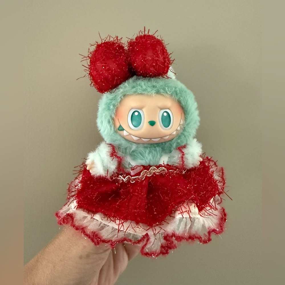 Labubu Red Holiday Party dress and bow